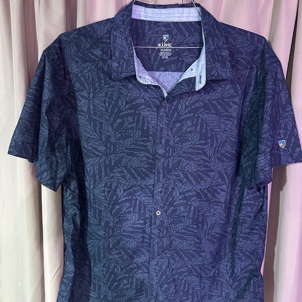Kuhl Men's Navy Leaf Print Shirt